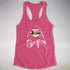 Pride Sloth LGBTQ Progress Pride Flag Sunglasses Women's Racerback - Hot Pink